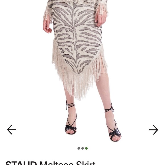 STAUD Maltese zebra print midi Skirt - Picture 4 of 10